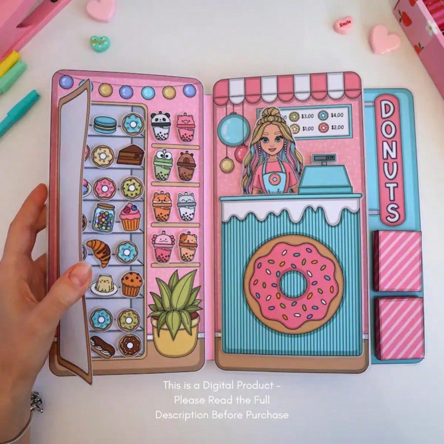 Art Craft 3 Year Old - Donut Shop Speelset, DIY Papier Poppenhuis