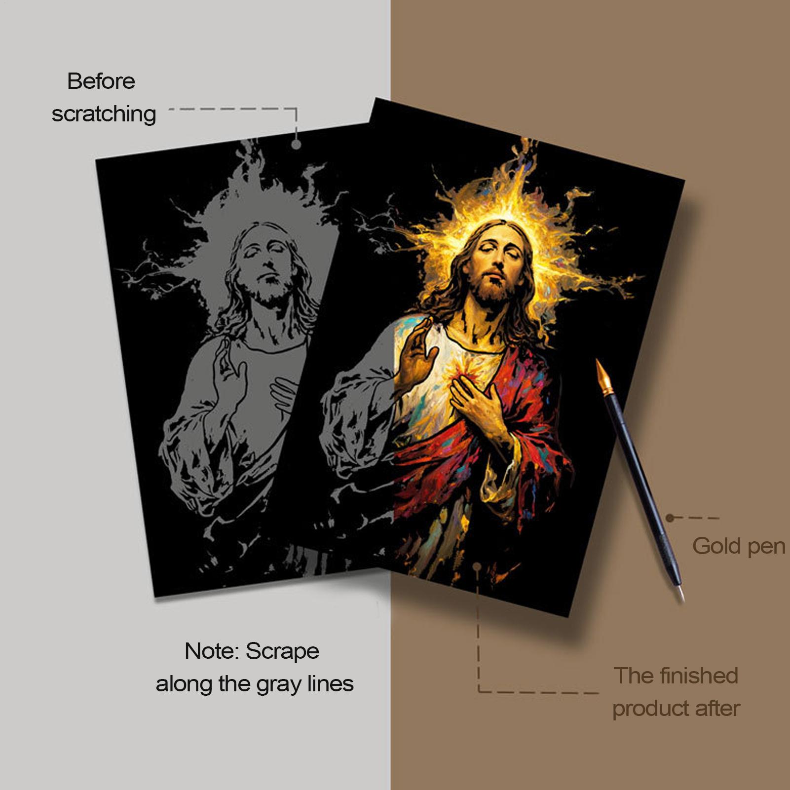 Art Craft 3 Year Old - Krasboek Jesus Scratch Painting 1 set