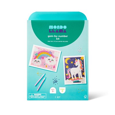 Art Craft Unicorn - 2pk 6''X6'' Gem Art Poster Eenhoorn/Regenboog