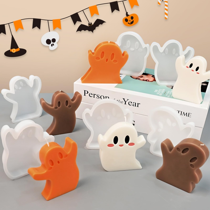 Art Craft Show - Halloween-serie siliconen kaarsvorm DIY schattig spook