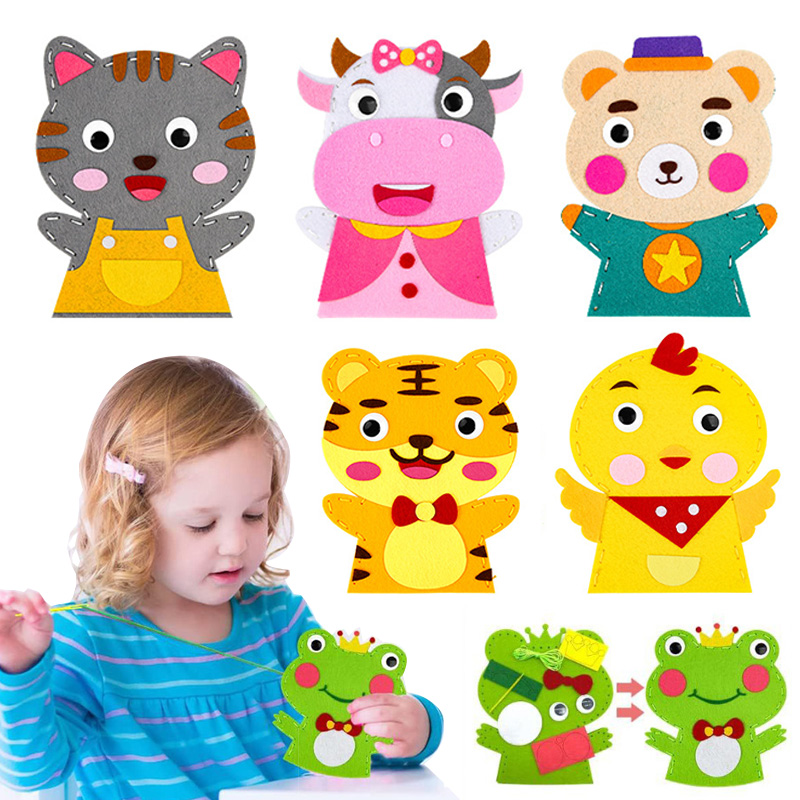 Art Craft 3 Year Old - Leuke Cartoon Dier Handpop Kinderen DIY