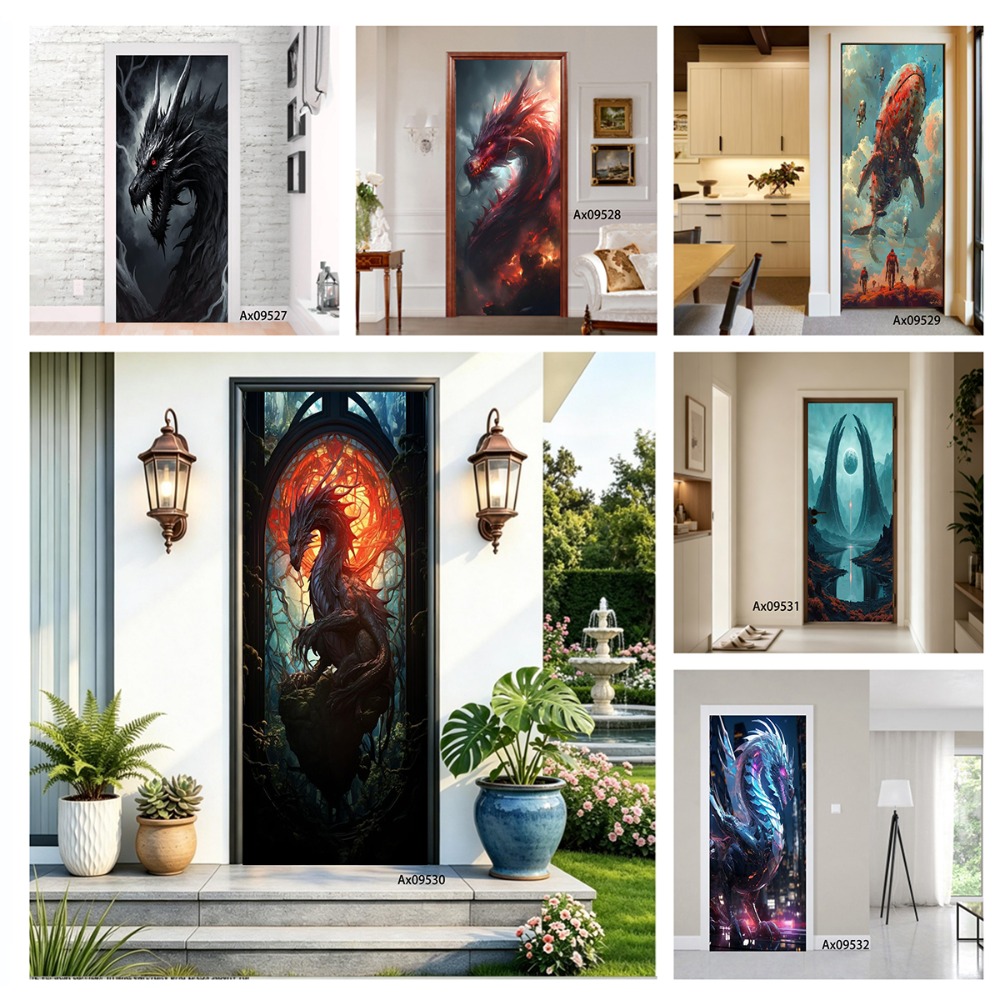 Art Craft Door - Fantasy Dragon Art Deurafdekking Mystiek Beest