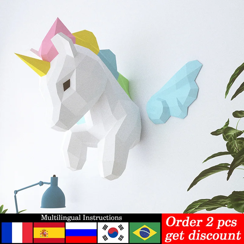 Art Craft Unicorn - Regenboog Eenhoorn Dier Muur Decor Thuis