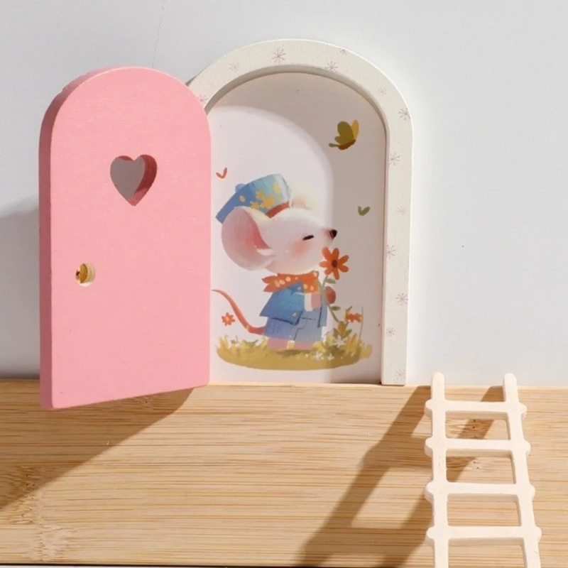 Art Craft Door - Fairy Elf Door Glow Mini Houten