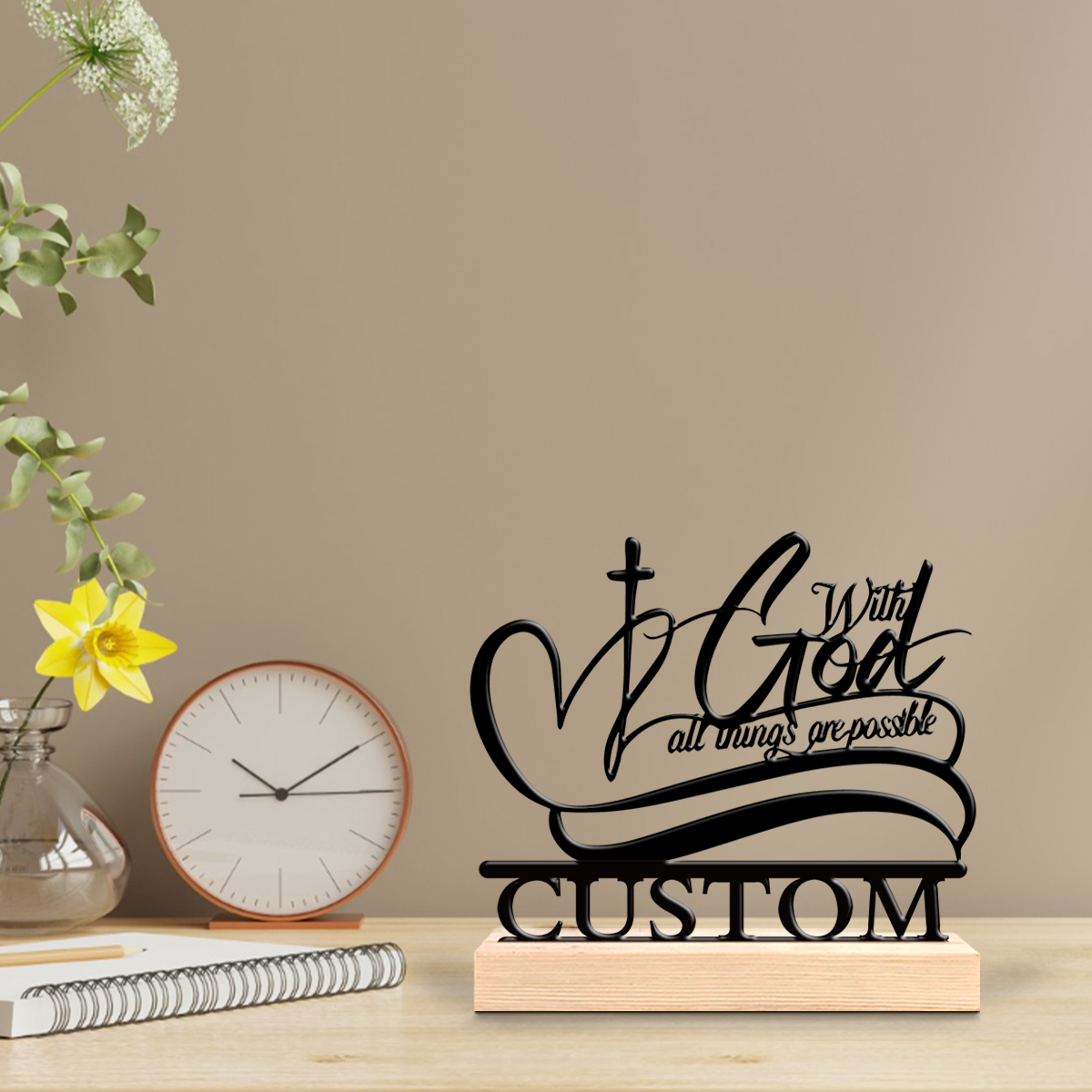 Art Craft Wood - 1 stuk Creatief Christelijk liefde-ontwerp Gepersonaliseerde