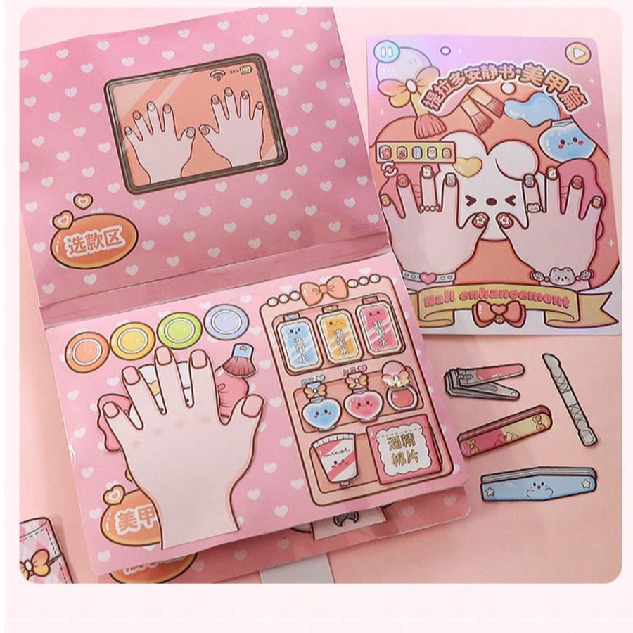 Art Craft 3 Year Old - Roze Kinderen DIY Nagelsalon Stille Knip