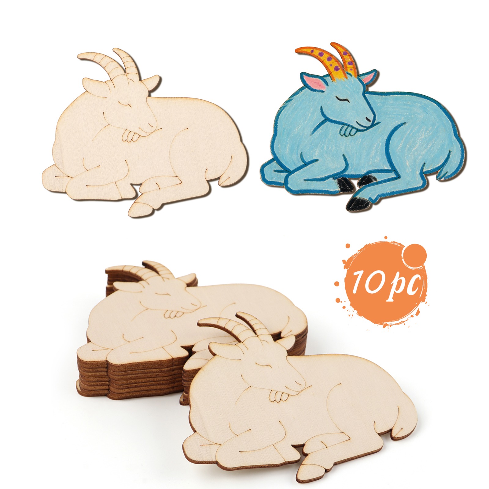 Art Craft Wood - 10 stks/set Onvoltooide Houten Schapen Dieren