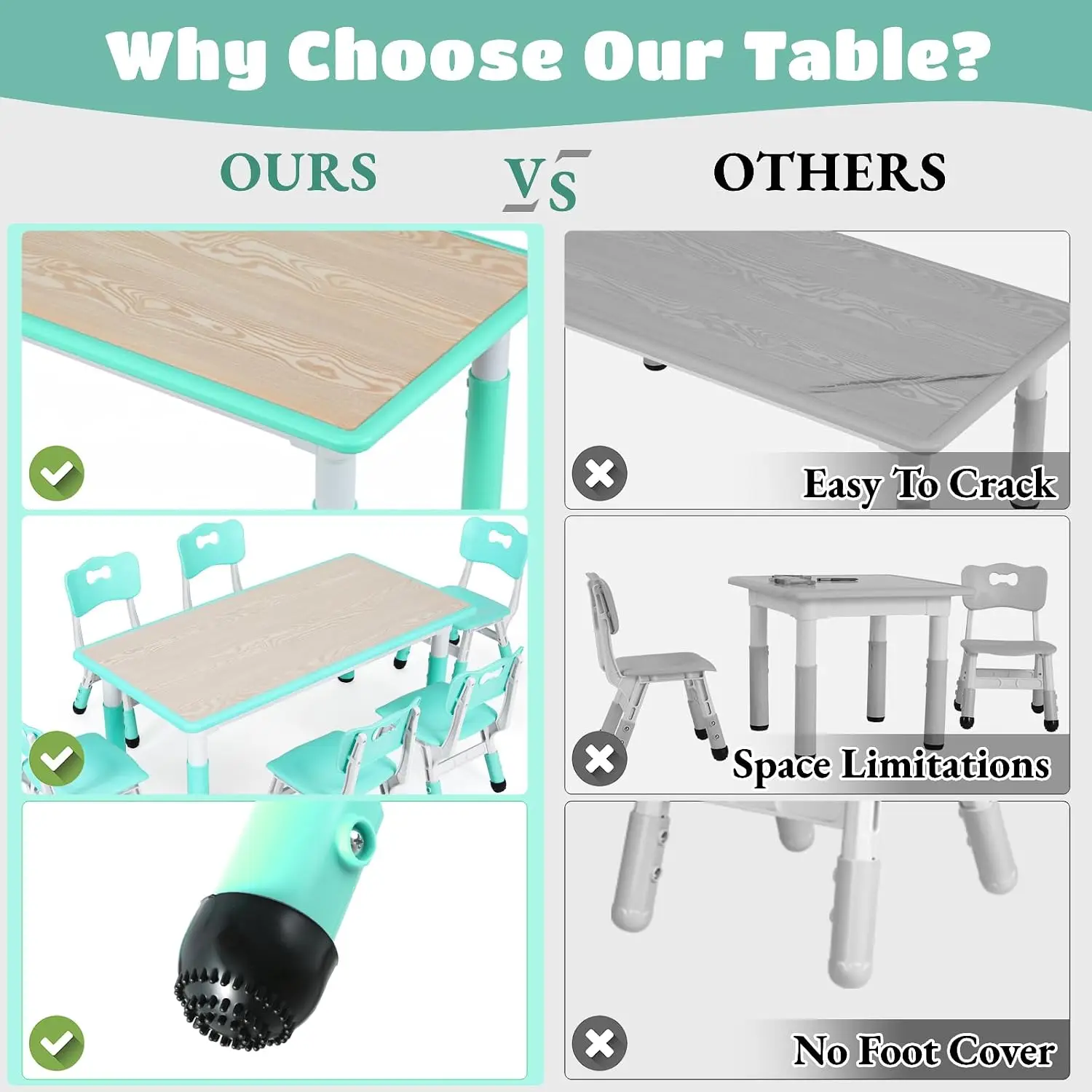 Kindertafel en 6 stoelen set,  - Art Craft Preschool recensie en prijs