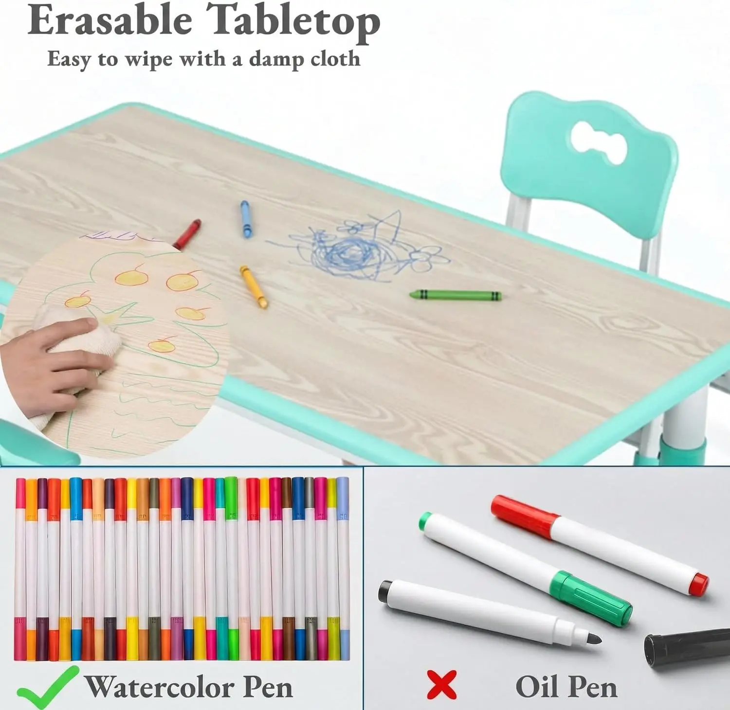 Kindertafel en 6 stoelen set,  - Art Craft Preschool recensie en prijs