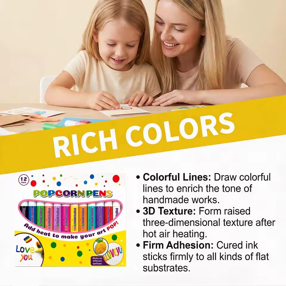 Puffy Popcorn Pen Set, soepele - Art Craft Journals recensie en prijs